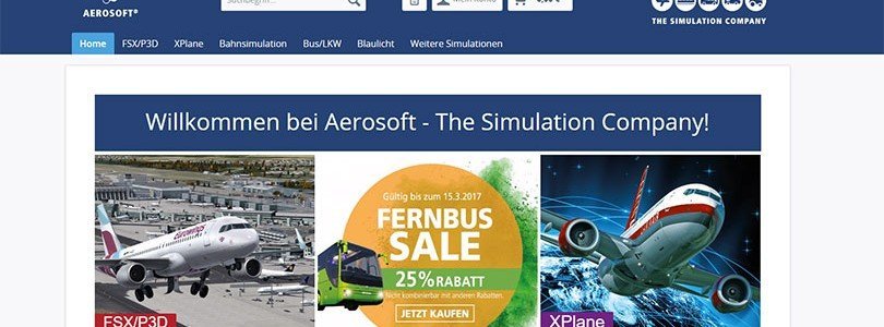 Aerosoft: Webseite