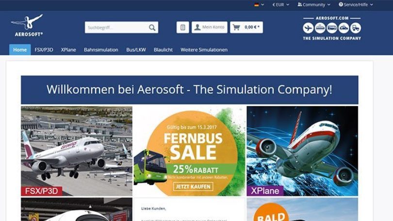 Aerosoft: Webseite