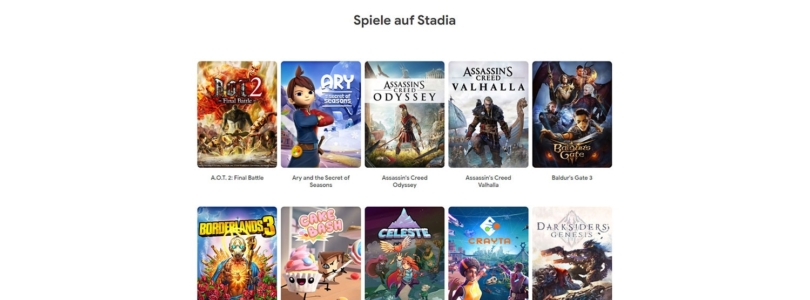 Google Stadia: wird 2021 über 100 neue Spiele erhalten