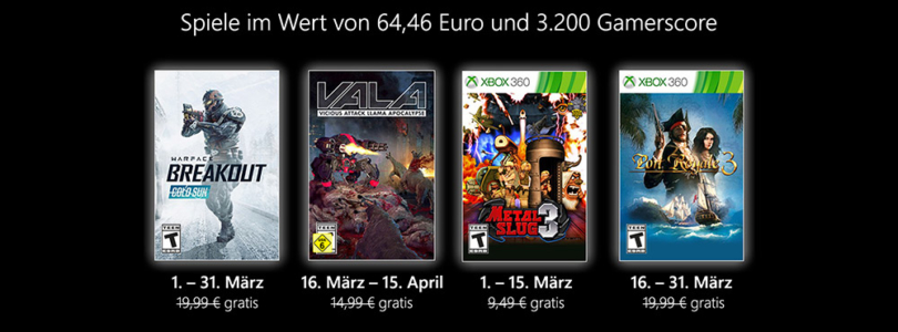 Games with Gold: Diese Spiele gibt es im März gratis