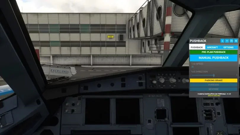 Microsoft Flight Simulator: Toolbar_Pushback_Screenshot