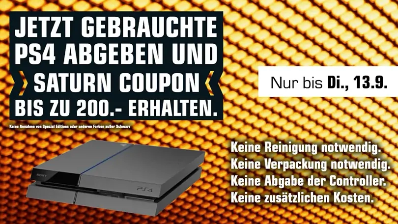 Playstation 4: Saturn Eintauschaktion